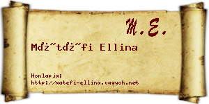 Mátéfi Ellina névjegykártya